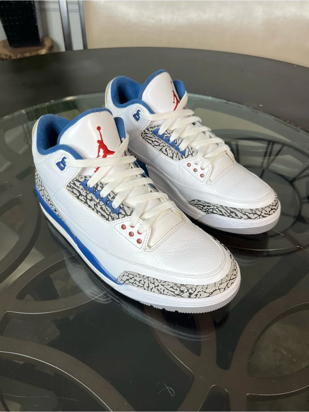 Nike Air Jordan 3 Retro True Blue Men's Sneakers White Blue Sz 11.5